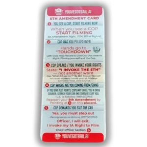 Alternative view of 1 FIFTH AMENDMENT AUTO PLAQUE PLUS 2 COP CARDS